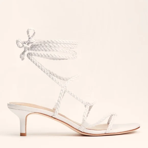 Reformation strappy braided low kitten heels sandals - Picture 3 of 6